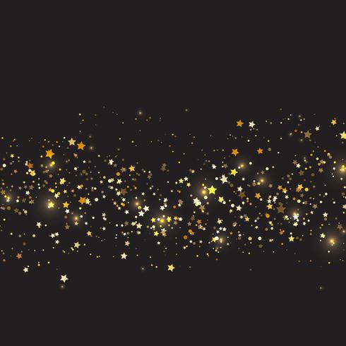Christmas background with gold stars design vector