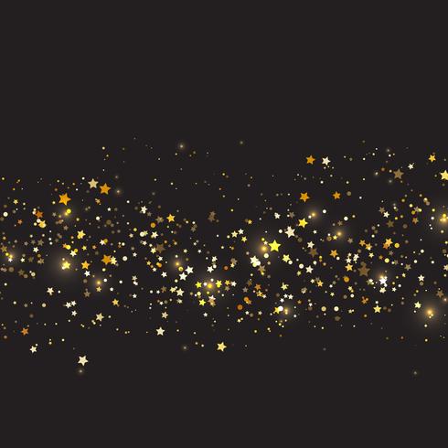 Christmas background with gold stars design vector