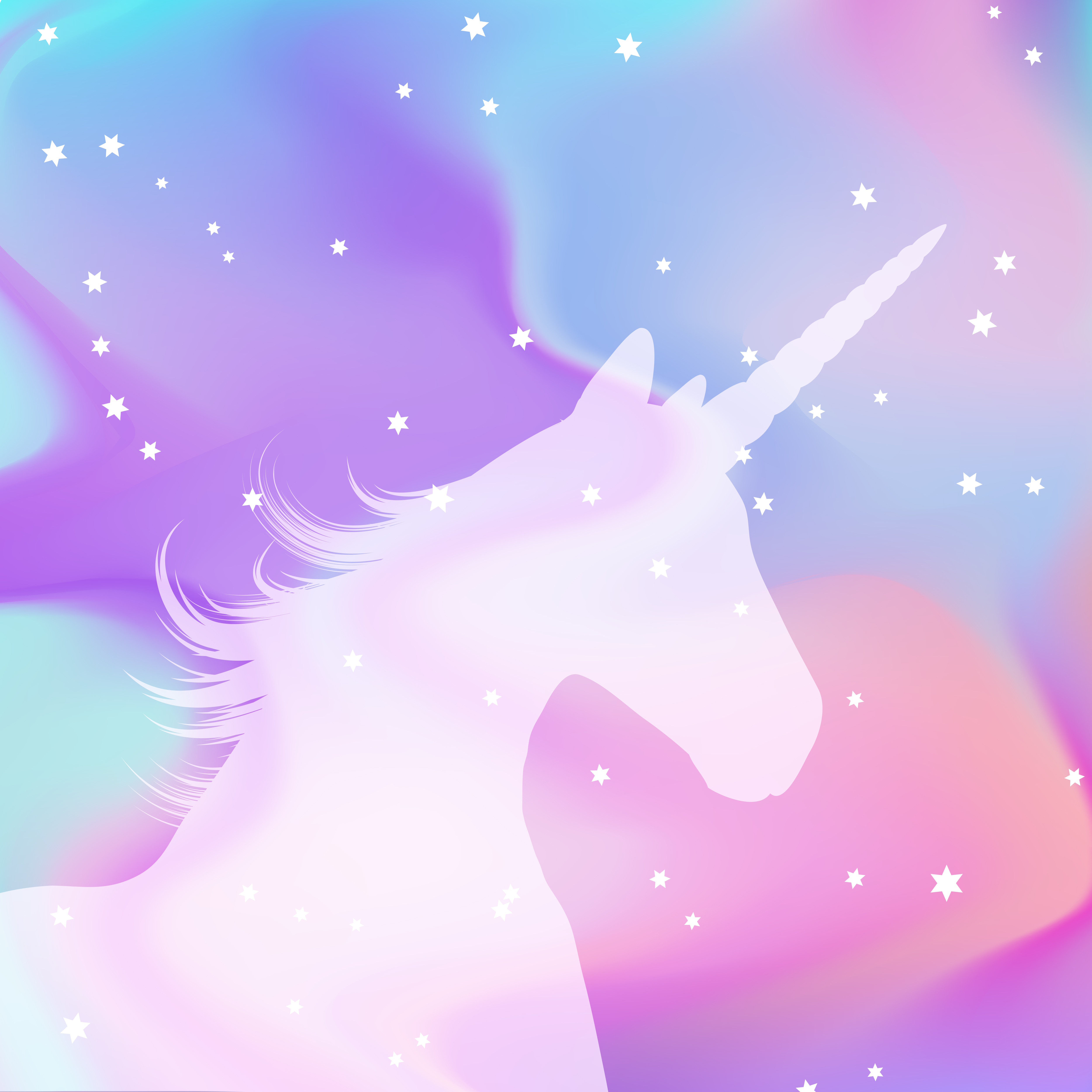 Silhouette of a unicorn on a holographic background 267230 - Download