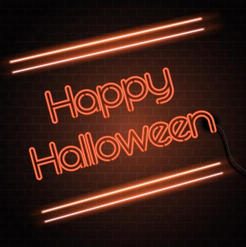 Fondo de signo de neón de Halloween vector