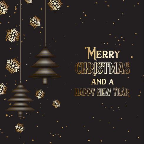 Christmas tree and snowflakes background vector