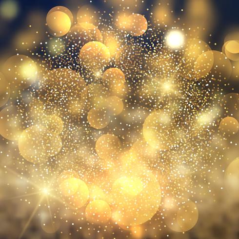 Golden bokeh lights background  vector