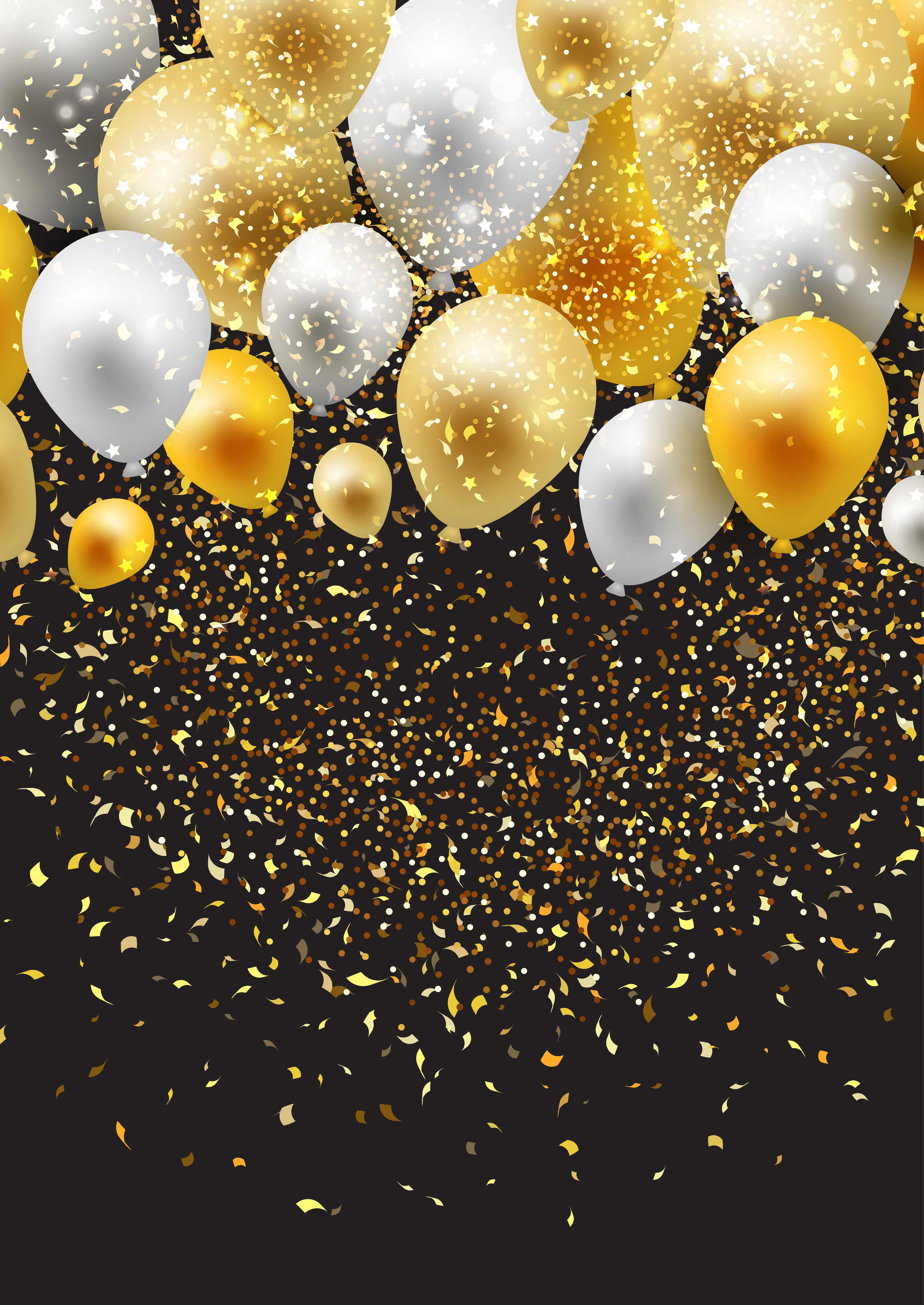 Celebration background with balloons and confetti 267308 Vector Art at