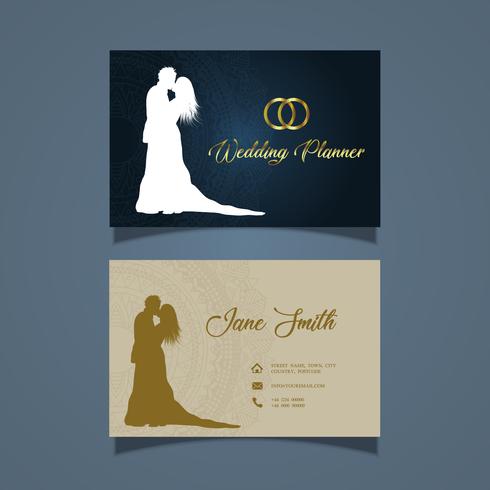 Elegant business card design for a wedding planner vector