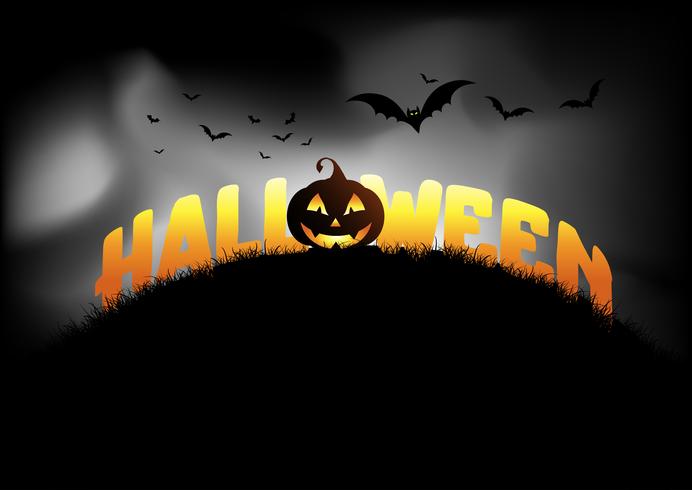 Halloween background with jack o lantern vector