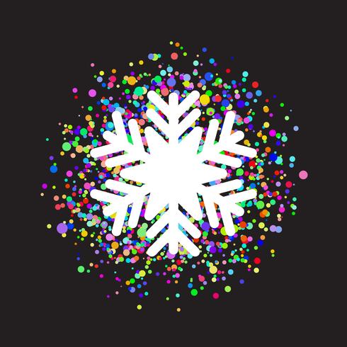 Snowflake on colourful confetti background  vector