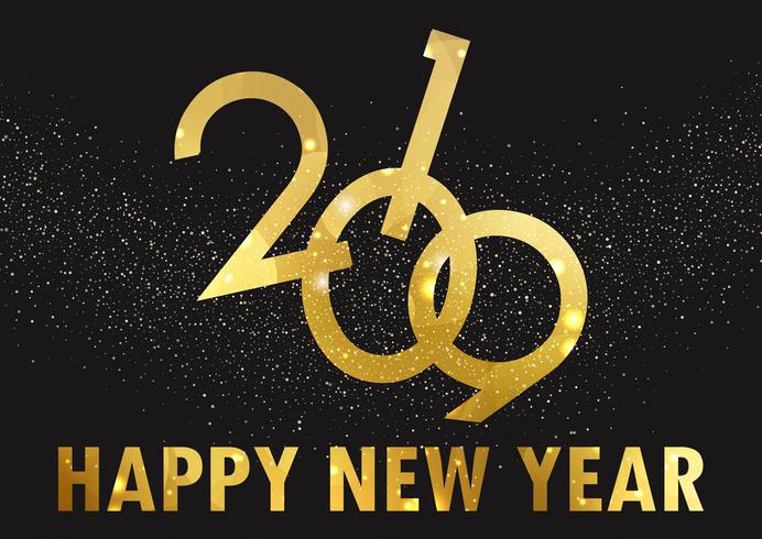 Golden Happy New Year background  vector