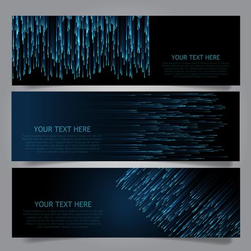 Techno banners collection vector