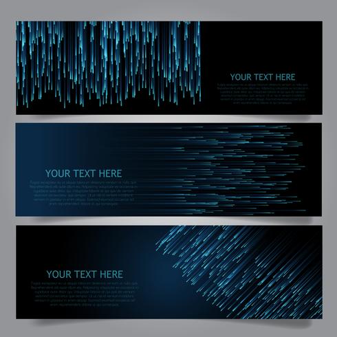 Techno banners collection vector