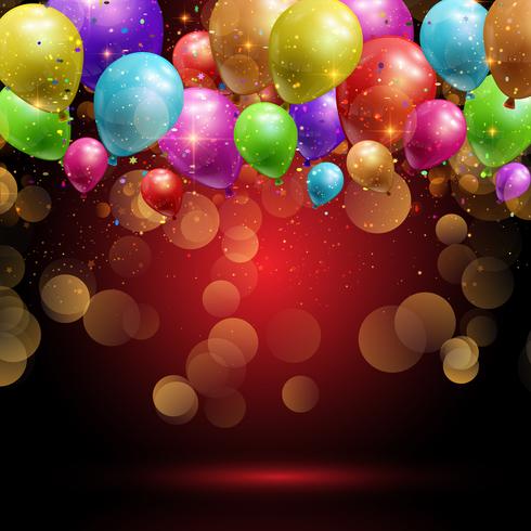 Balloons and confetti background  vector