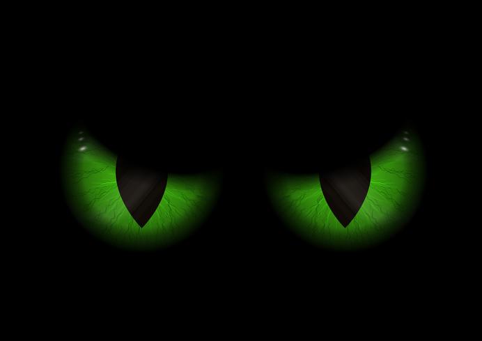 Fondo de ojos verdes malvados vector