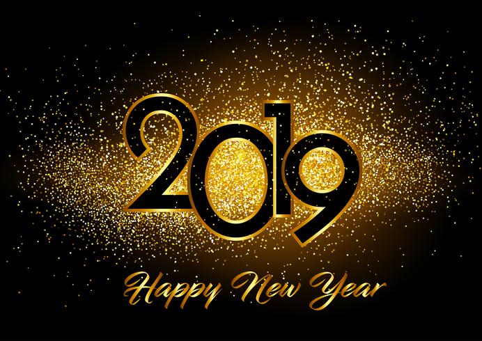 Happy New Year background with glitter effect vector