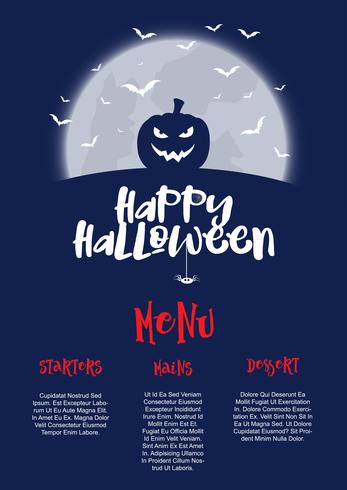 Halloween menu design vector