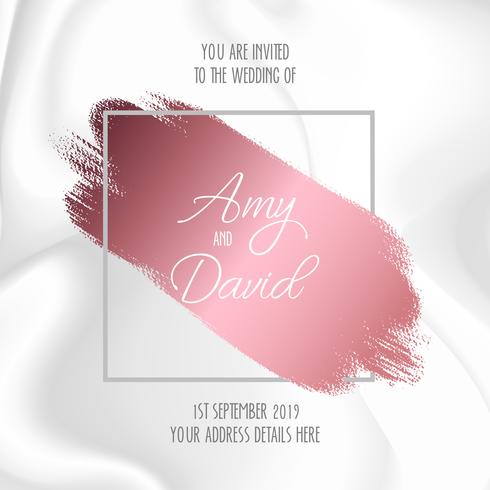 Wedding invitation with marble design  vector