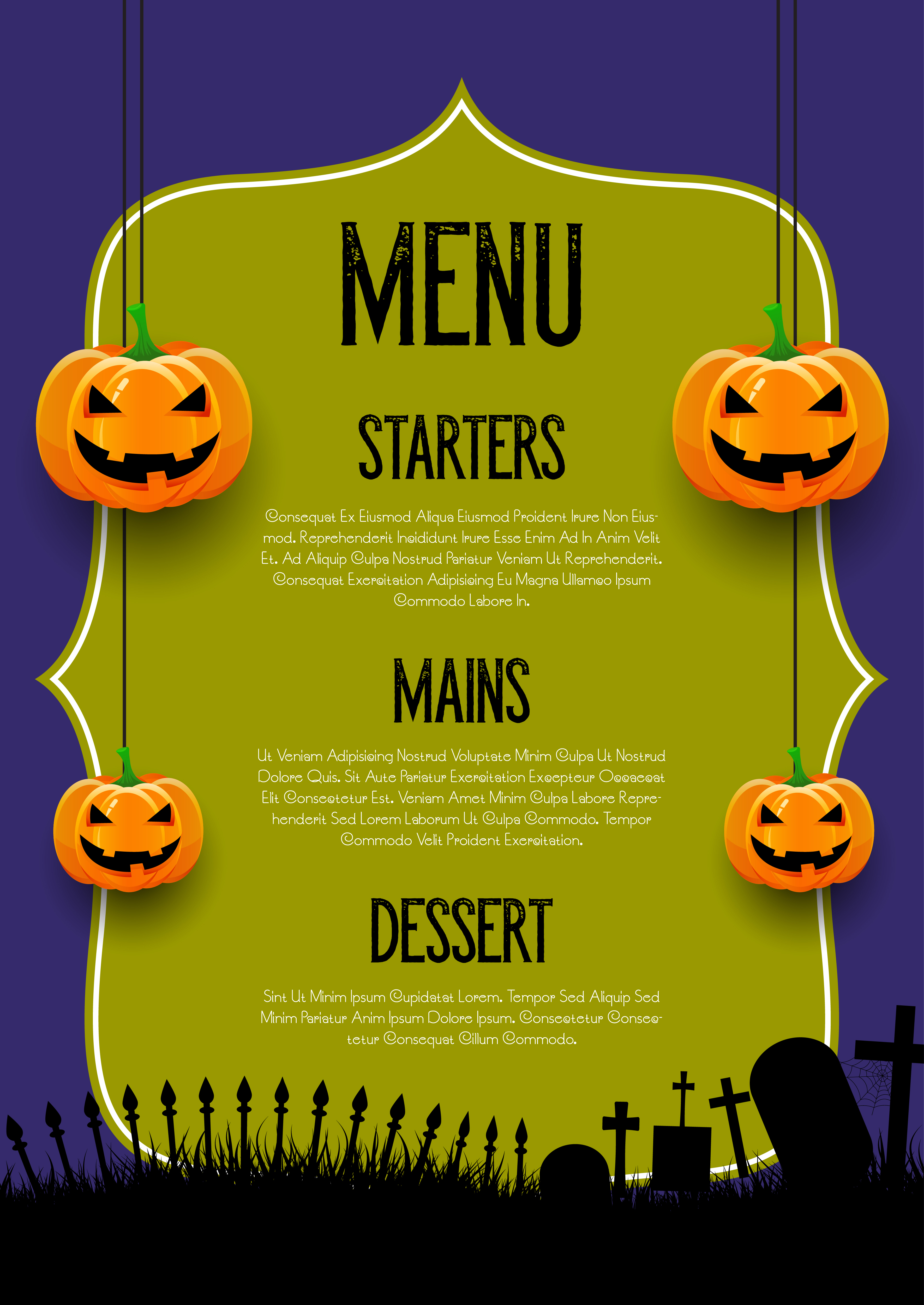 Spooky Halloween  menu  design 267509 Vector Art at Vecteezy