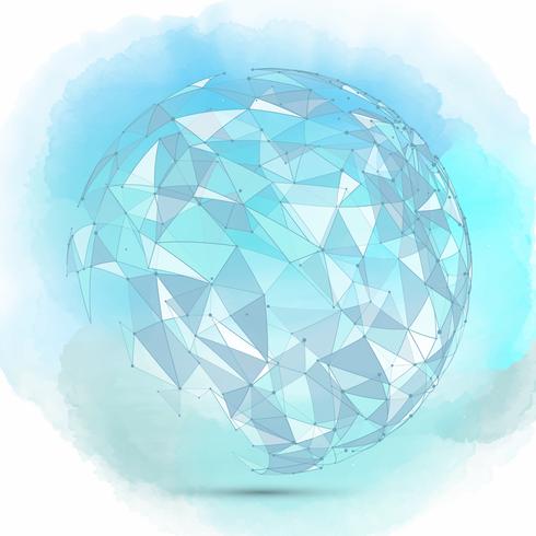 Abstract sphere background on a watercolour texture  vector