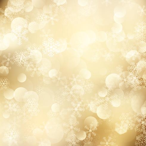 Fondo de Navidad de los copos de nieve de oro vector