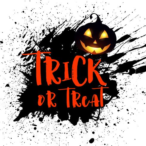 Grunge Halloween background with pumpkin vector