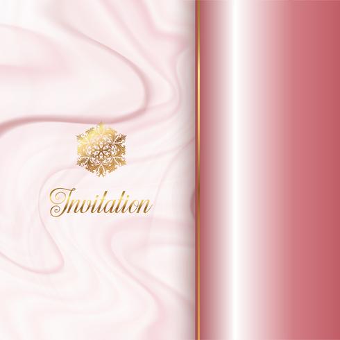 Diseño de invitación con una textura de mármol rosa. vector