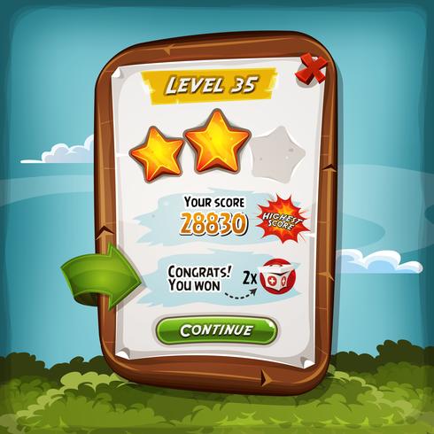 Level Score Board With Bonus For Game Ui vector