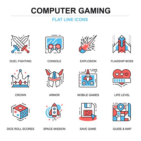 Leisure Mobile Gaming Icon Set vector