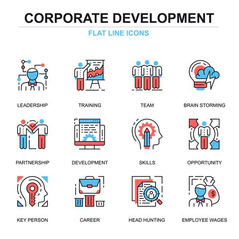 Corporate Development Icon Set vector