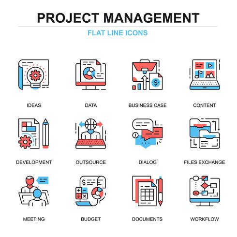 Project management icon set vector