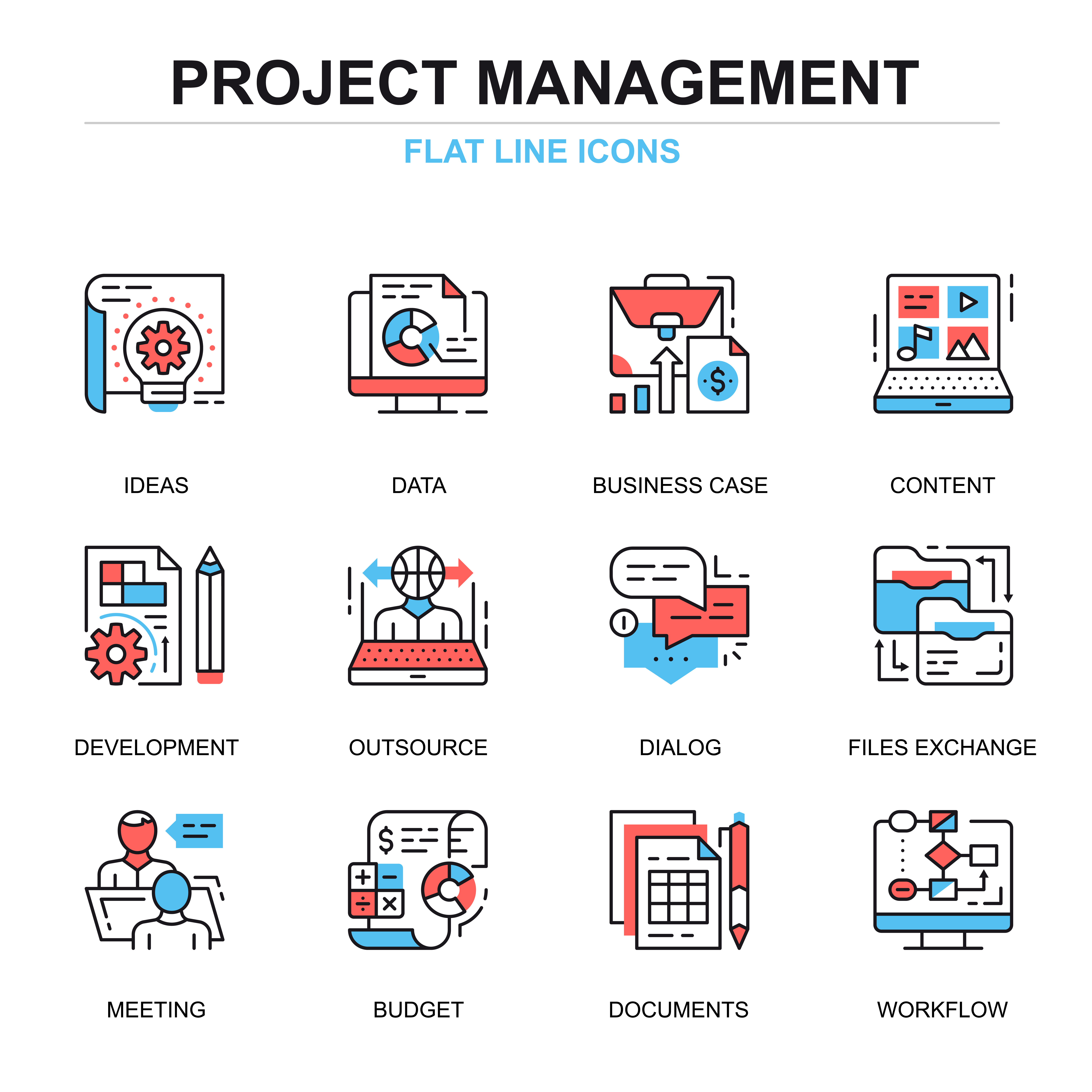 Project Management Icon Set 267813 Vector Art At Vecteezy