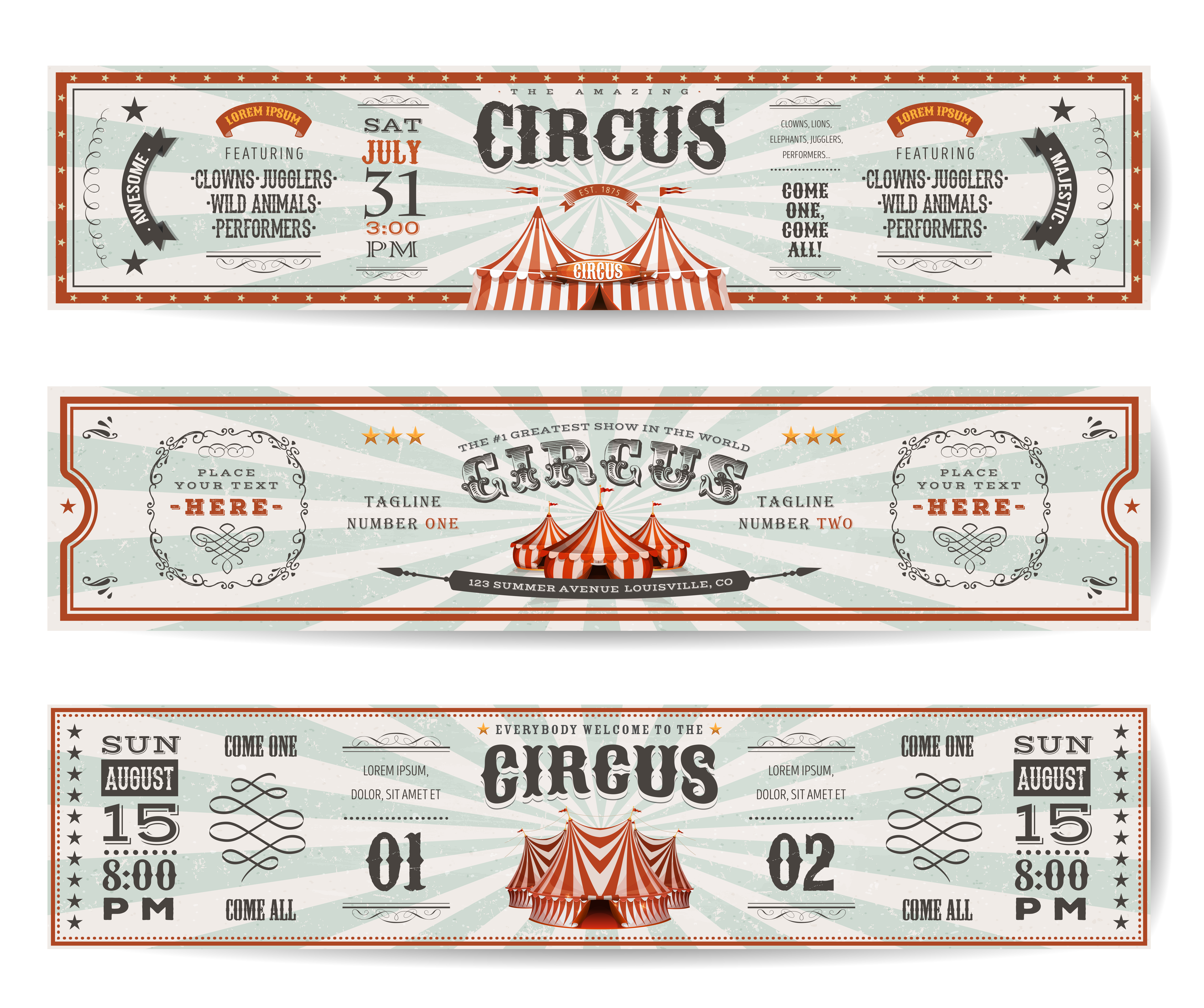 Vintage Circus Website Banner Vorlagen - Download ...