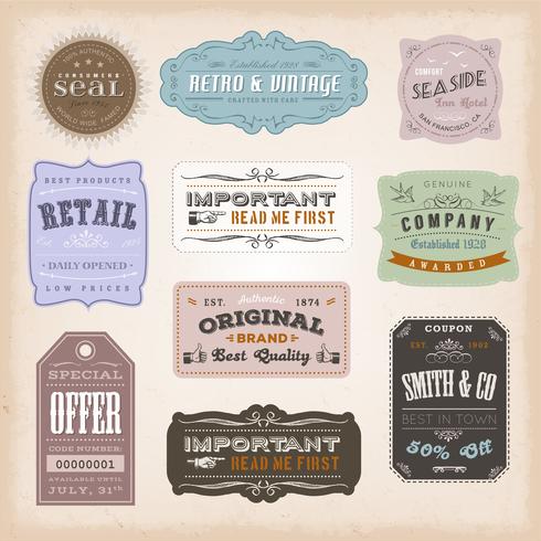 Vintage Labels Ans Signs vector