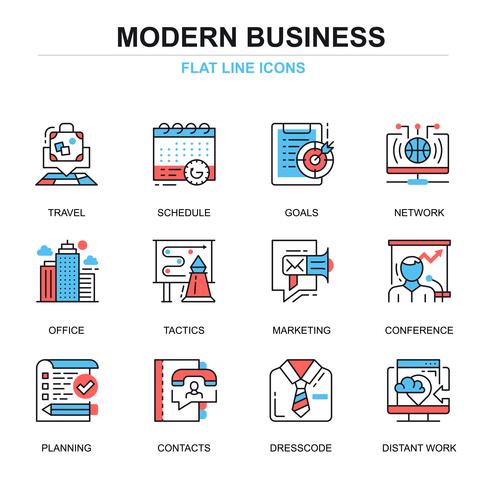 Modern Business Icon Set vector