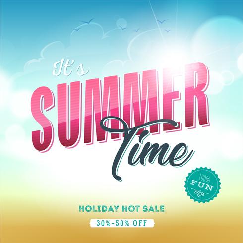 Summer Time Template Banner vector