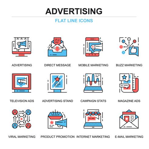 Advertising Icons Set vector