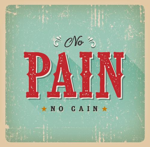 No Pain No Gain Retro Business Card vector