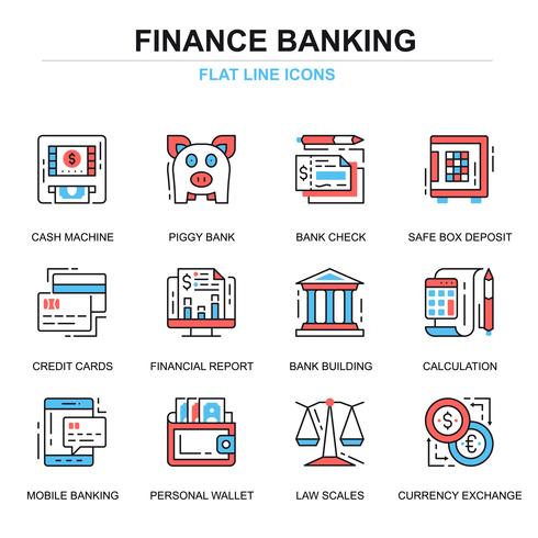 Banking and Finance Icons Set vector