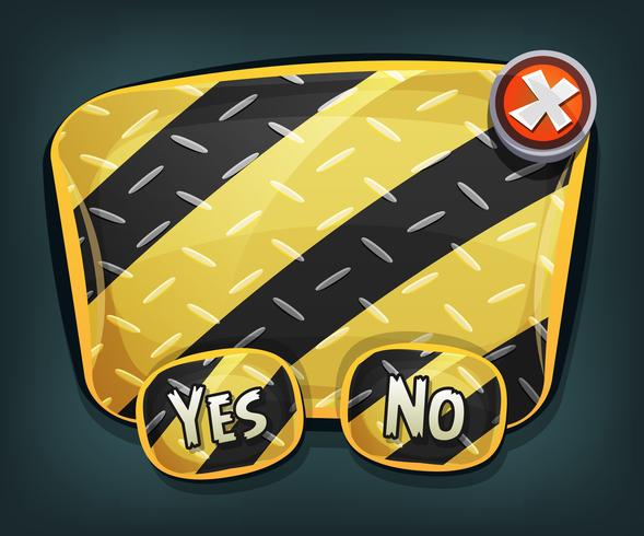 Cartoon Emergency Sign With Buttons For Ui Game vector