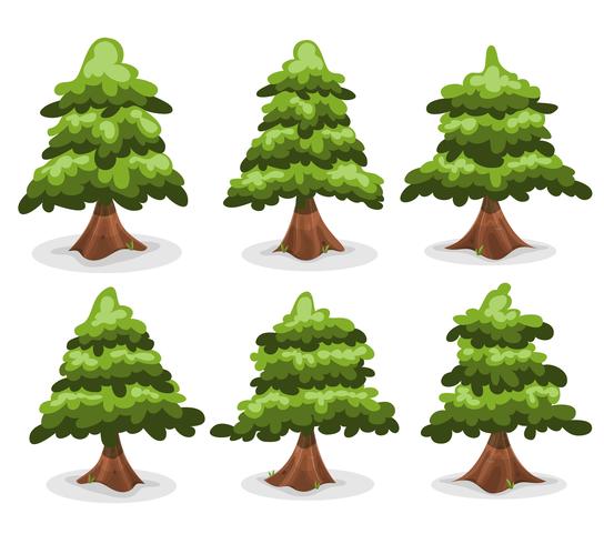 Pine Trees And Firs Collection vector