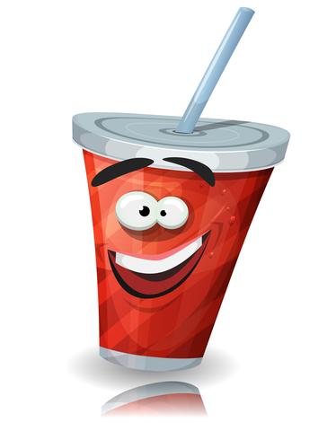 Cup Of Soda Character With Straw vector