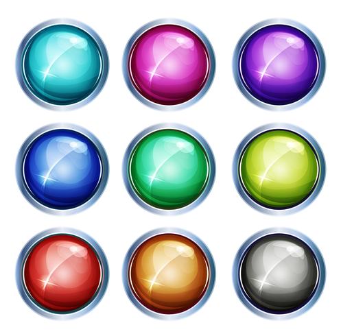 Iconos y botones de luz redondeados vector