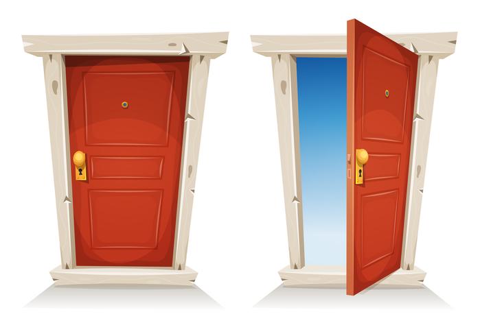 Red Door Open And Closed vector