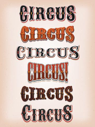 Vintage Set of Western Circus Text vector