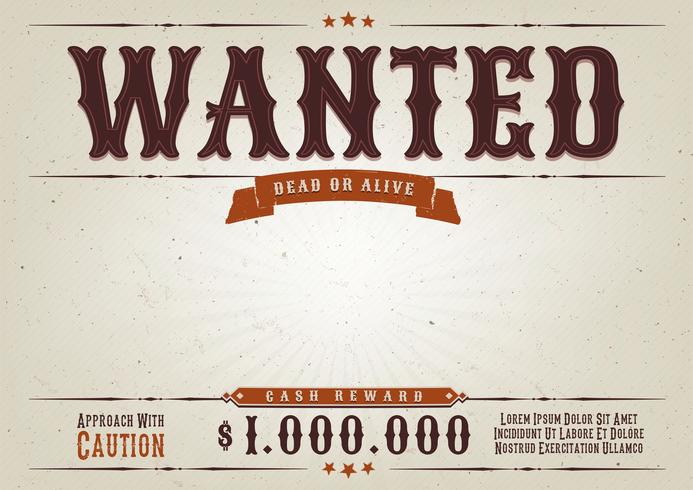 Wanted Western Movie Poster vector