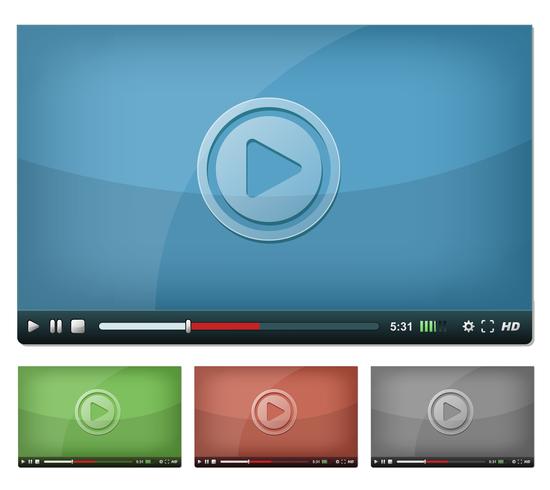 Reproductor de video para web y tablet pc vector