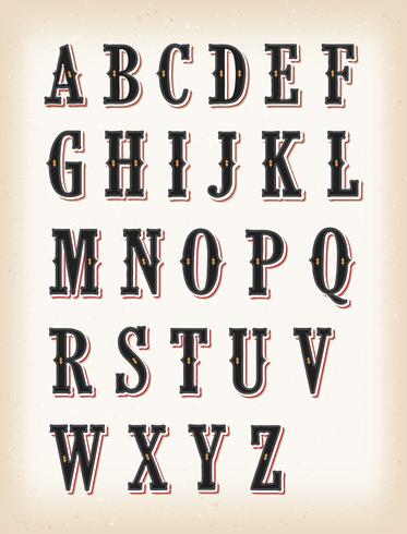 Vintage Circus And Western ABC Font vector
