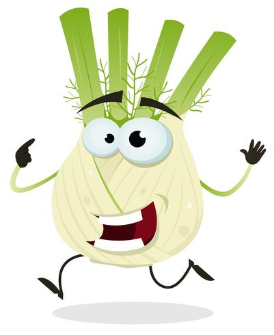 Cartoon Happy Fennel Character vector