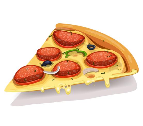 parte de pizza con queso pepperoni vector