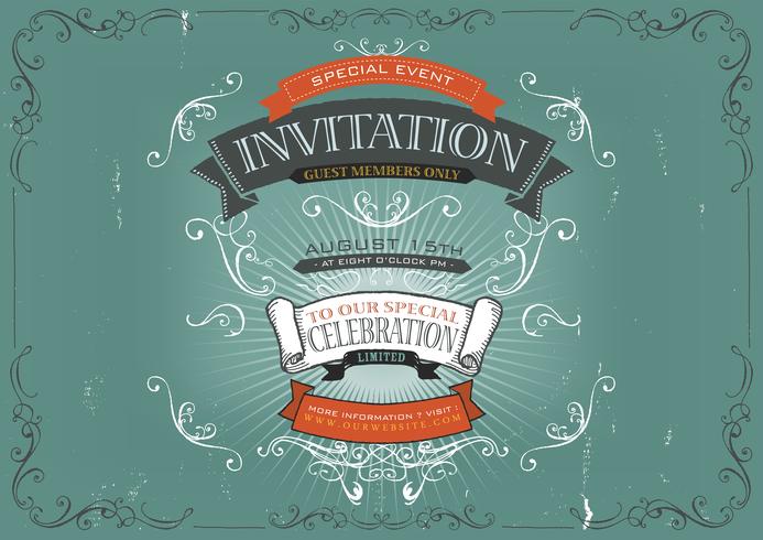 Vintage Invitation Poster Background vector