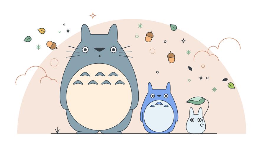 Totoro Vector Graphic Illustration Icons Stock Vector (Royalty Free)  1983658031