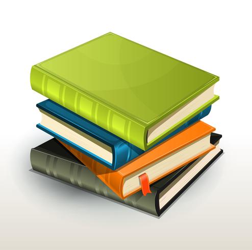 Stack Of Books And Pics Albums vector