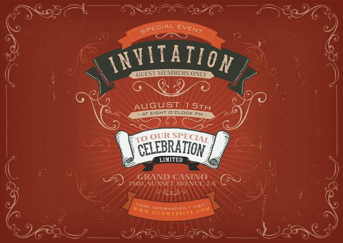 Vintage Invitation Poster Background vector